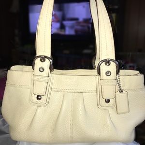 Large COACH Cream Pebble Leather SOHO Purse
